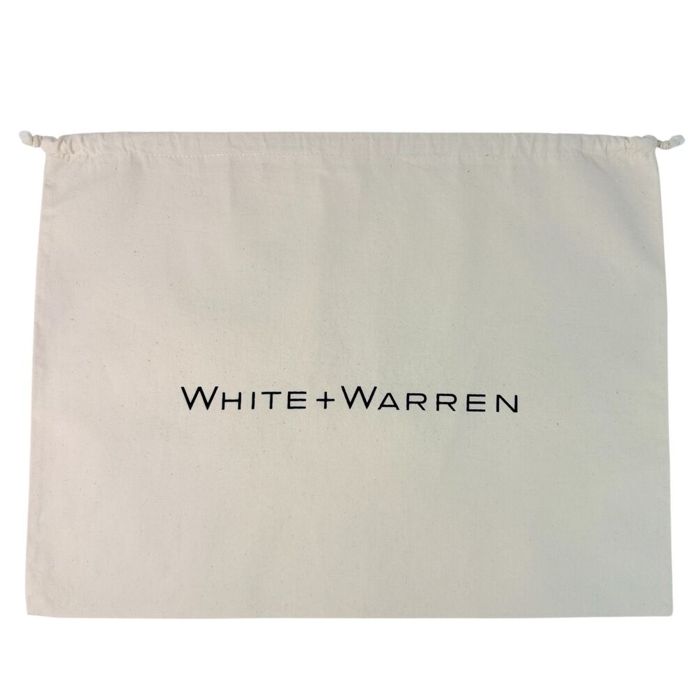 White + Warren Dust Bag Cream Cotton Canvas Drawstring‎ Storage Travel